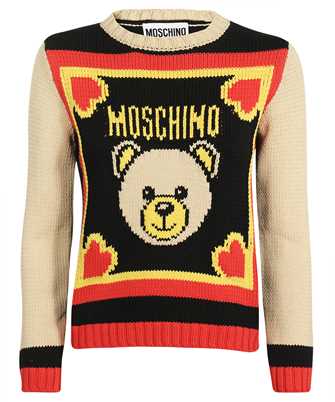 Moschino A0922 0505 TEDDY BEAR-EMBROIDERED RIBBED Maglia