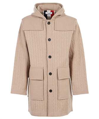 Thom Browne MKJ070A Y1019 BOILED CABLE KNIT HOODED DUFFLE Coat