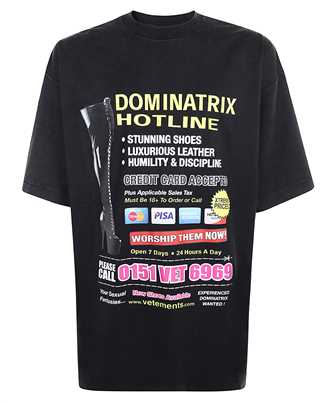 Vetements UA66TR740B DOMINATRIX HOTLINE T-shirt