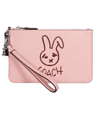 COACH CF938 INY BUNNY GRAPHIC POLISHED PEBBLE SMALL WRISTLET Borsa