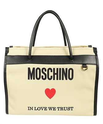 Moschino A7533 8207 LOGO-EMBROIDERED CANVAS TOTE Bag