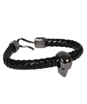 Alexander McQueen 554602 J16KB SKULL LEATHER Bracciale