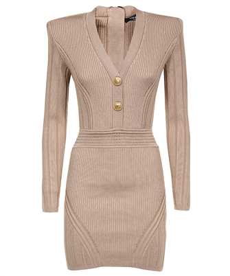 Balmain YF0R8062KB39 2 BTN LS V-NECK KNIT SHORT Abito