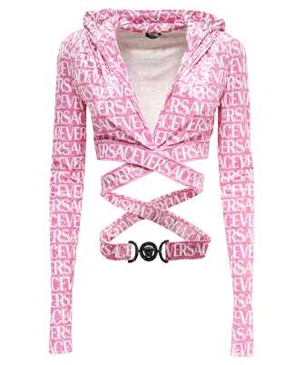 Versace 1007885 1A06579 VERSACE ALLOVER VELVET CROP Hoodie