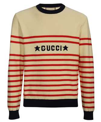 Gucci 692149 XKCA3 INTARSIA-LOGO STRIPED COTTON Strick