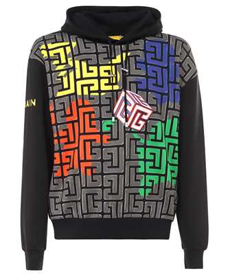 Balmain YH3JT080GB42 OVERSIZE MONOGRAM BALL Hoodie
