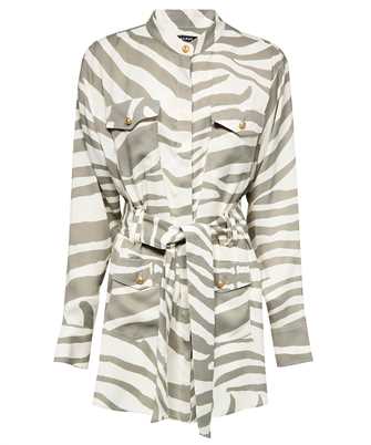 Balmain AF1HR085VC81 ZEBRA PRINTED SAHARIAN BELTED Shirt