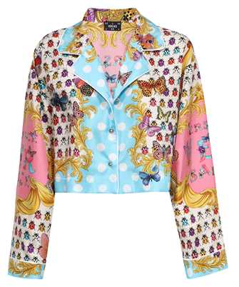 Versace 1011259 1A08277 BUTTERFLIES CROP SILK Shirt