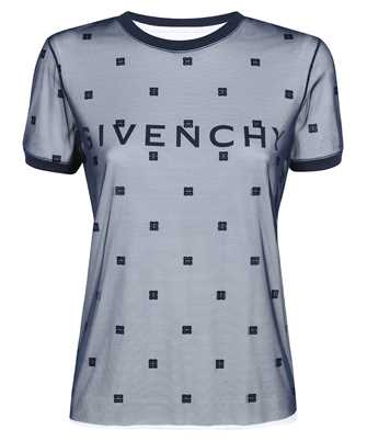 Givenchy BW70CG3YDU DOUBLE LAYERD FITTED IN COTTON WITH 4G TULLE T-Shirt