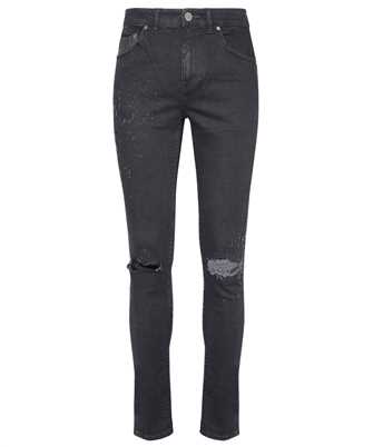 RH45 ELDORADO ND01 M DENIM DISTRESSED W/ PYTHON LEATHER DETAIL Jeans