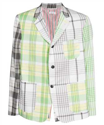 Thom Browne MJC010F F0172 FUN-MIX HAIRLINE CHECK MADRAS COTTON SACK SPORT Giacca