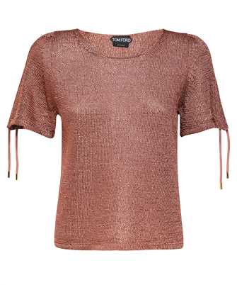 Tom Ford MAK1226 YAX499 SHINY RAFFIA 5GG RUCHED CREW-NECK T-Shirt