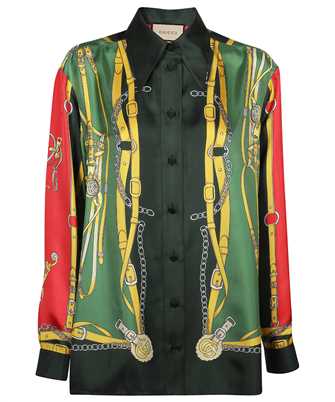 Gucci 727795 ZALPU HARNESS AND DOUBLE G SILK Shirt
