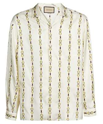 Gucci 751446 ZANR7 INTERLOCKING G HORSEBIT PRINT SILK Shirt