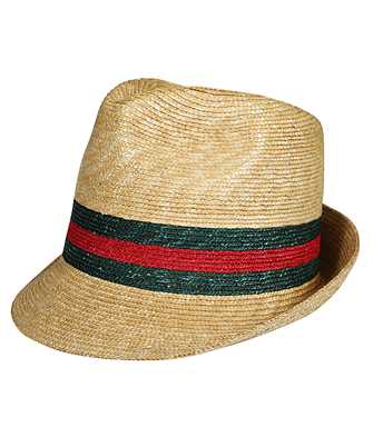 Gucci 434760 K0M00 WOVEN STRAW FEDORA Hat