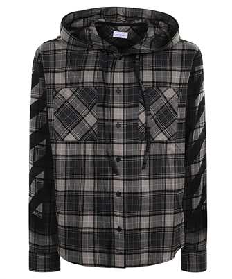 Off-White OMGE031F25FAB001 SPRAY DIAG CHECK FLAN HOOD SH Shirt