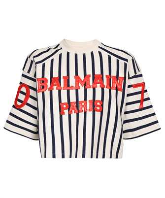 Balmain BF1EE080JG77 CROPPED BALMAIN BASEBALL T-shirt