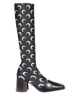 Marine Serre WFW021 CJER0003 REGENERATED ALL OVER MOON JERSEY KNEE-HIGH Boots