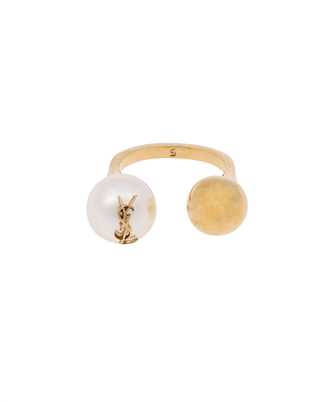 Saint Laurent 698278 Y1526 CASSANDRE PEARL AND BALL Anello