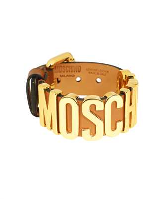 Moschino A7763 8008 EMBOSSED-LOGO LEATHER Bracciale