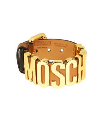 Moschino A7763 8008 EMBOSSED-LOGO LEATHER Bracelet