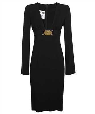 Moschino J0459 0533 DOUBLE SMILEY LOGO ENVERS SATIN Dress