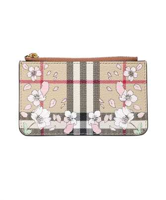 Burberry 8067137 FLORAL CHECK PRINT LEATHER COIN WITH STRAP Wallet