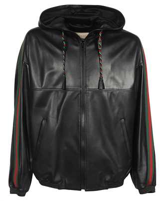 Gucci 693736 XNAR1 LEATHER ZIP Jacket