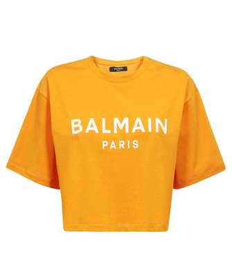 Balmain AF1EE020BB02 BALMAIN PRINT CROPPED T-shirt
