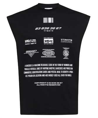 VTMNTS VL16TR480B MOVIE BARCODE DEFINITION SLEEVELESS T-shirt