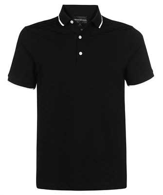 Emporio Armani 8N1FP0 1JHWZ MERCERISED JERSEY WITH ALL-OVER JACQUARD EAGLE Polo