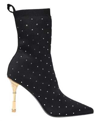 Balmain BN1TA855TKKD MONETA RHINESTONED KNIT ANKLE Stivale