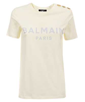 Balmain YF0EF005BB02 3 BTN SS PRINTED T-shirt