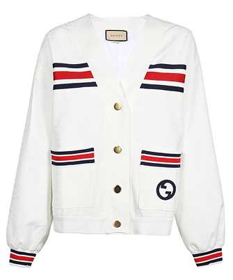 Gucci 747072 XJFU1 TECHNICAL JERSEY WITH WEB Cardigan