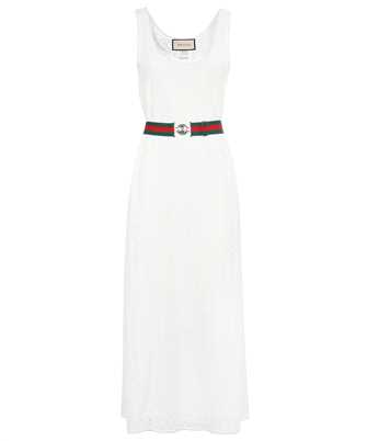 Gucci 741703 ZAMMC GG FLORAL LACE WITH WEB BELT Dress