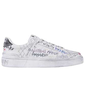 Balmain YM1VI288LCGR LEATHER GRAFFITI PRINT B-COURT Sneakers