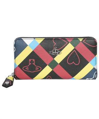 Vivienne Westwood 51050023 S000C PF ORB AND HEART CHECK CLASSIC ZIP ROUND Wallet