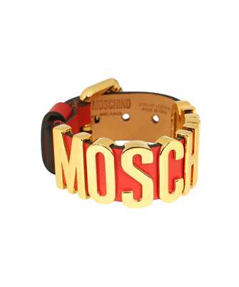 Moschino A7763 8008 EMBOSSED-LOGO LEATHER Bracelet