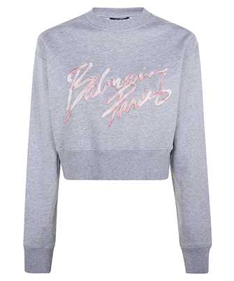 Balmain GF1JO080BD43 CROPPED PRINTED COTTON Sweatshirt