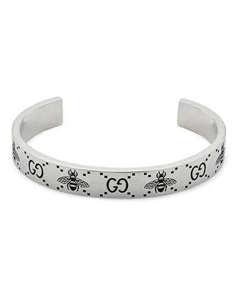 Gucci Jewelry Silver JWL YBA728296001 GG AND BEE ENGRAVED CUFF Bracciale