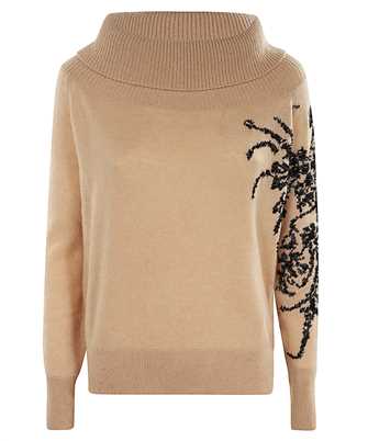 Ermanno Scervino D475M719RDCS Hand-embroidered iris and crystals Maglia
