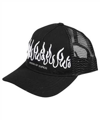 Vision Of Super VSA00430 WHITE EMBROIDERY FLAMES Cap