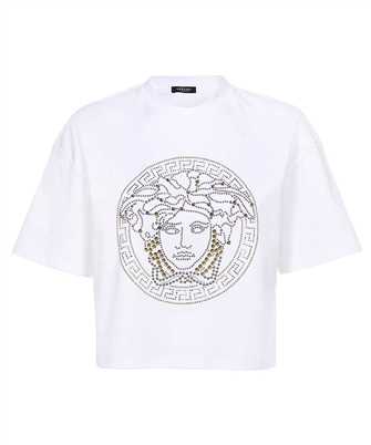 Versace 1009083 1A06525 STUDDED MEDUSA CROP T-Shirt