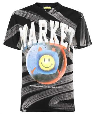 Market 399001234 SMILEY HAPPINESS WITHIN TIE-DYE T-shirt