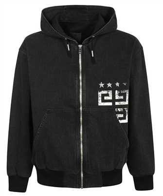 Givenchy BM017F5YAA LINED DENIM HOODIE WITH FRONT ZIPPER Sweatshirt