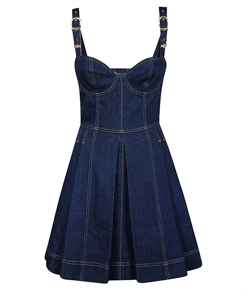 Versace Jeans Couture D2 Hza455 Aq954 Denim Mini Dress Blue