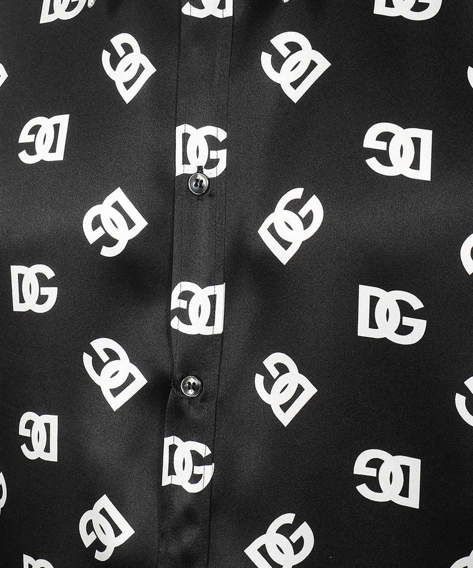 Dolce & Gabbana G5IX8T IS1O7 DG ALL-OVER LOGO-PRINT SILK Shirt Black