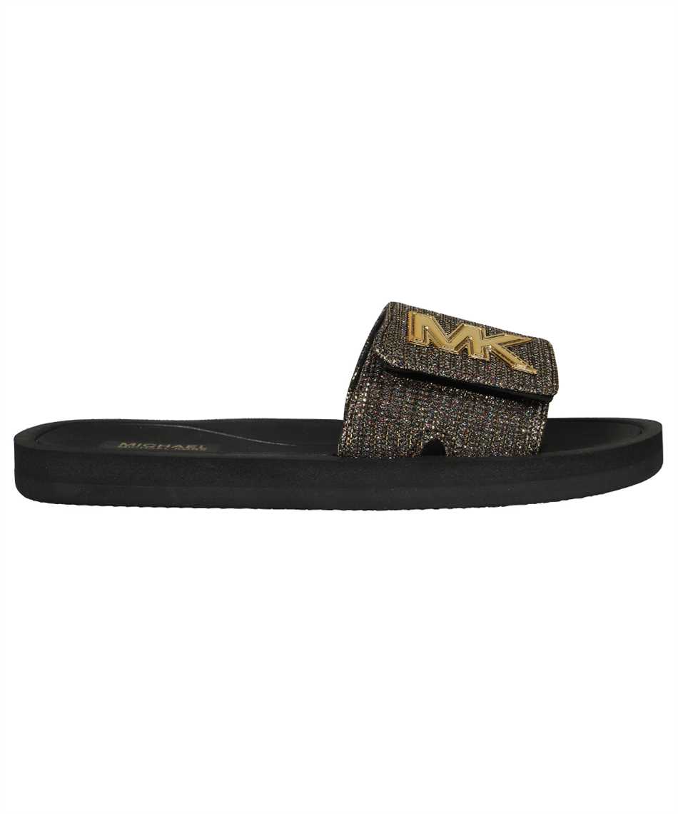 Michael Kors 40T8MKFA3D MK LOGO CHAIN MESH Slides Black