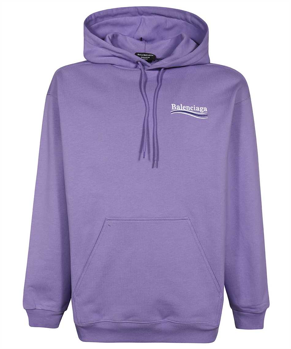 Balenciaga 600583 TKVI9 POLITICAL CAMPAIGN MEDIUM FIT Hoodie Purple