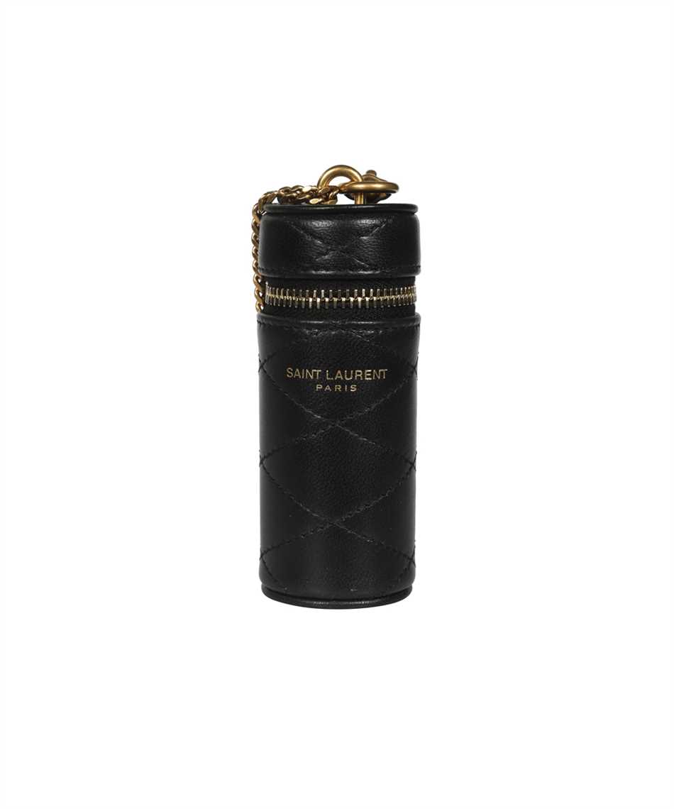 Saint Laurent Paris Leather Lipstick Case - Black